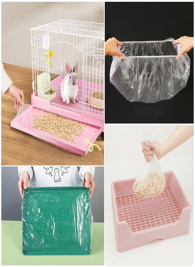 SquEqu 50 Pack Disposable Rabbit Litter Box Liners Disposable Rabbit Cage Cover Liner Waterproof Plastic Wrap for Guinea Pig Training Potty Tray Bunny Litter Pan Trainer Corner Pellet Bedding Toilet - Image 5